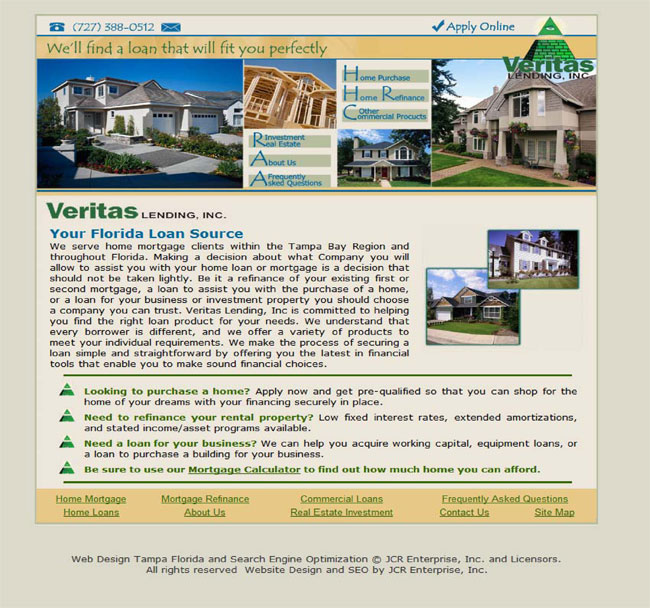Tampa Website Design Companies JCR Enterprise Real Estate Construction Finance Constractors Web Design Search Engine Optimization Website Marketing